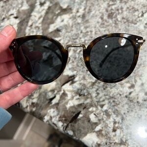 Celine Lea Round Sunglasses in Havana/Gold
